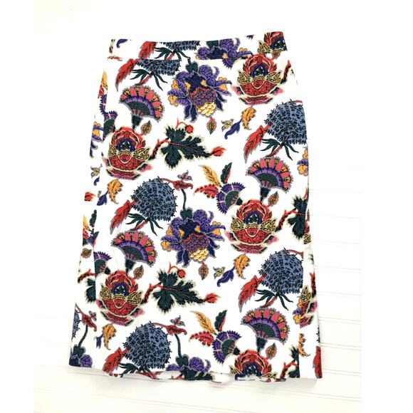 J. Crew Women's Floral Midi Pencil Skirt Size 2 - Picture 2 of 6